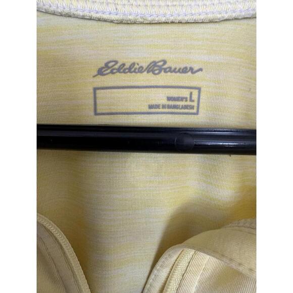 Eddie Bauer Womens 3/4 zip lemony yellow large pullover Recycled Poly spandex - Picture 2 of 4